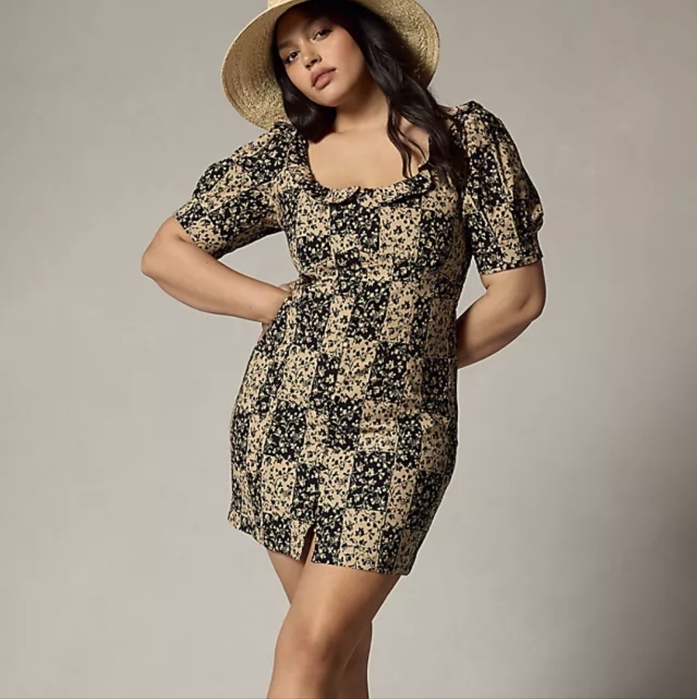 By Anthropologie Ruffled Puff-Sleeve Dress